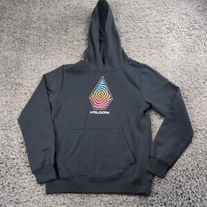 Volcom Hoodie Youth Large Blue Fleece Sweatshirt Pullover Skater Outdoor Casual